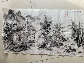 张贤耀水墨山水画4幅带签名画集