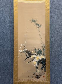 古笔四君子图【井出岳水】（明治32年（1899年）-昭和57年（1982年）84岁）是大正时代到昭和时代的版画家