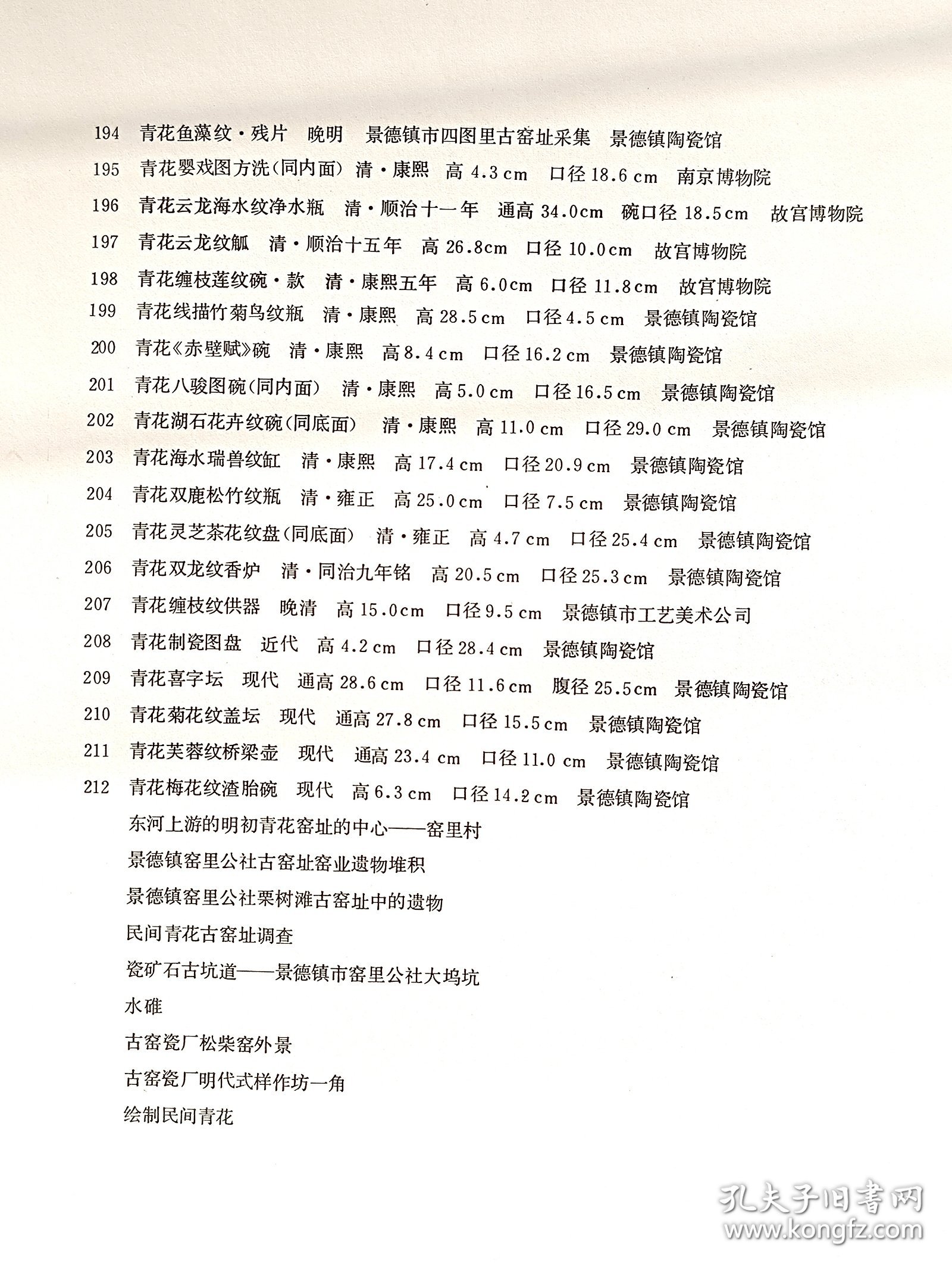 中国陶瓷 景德镇民间青花瓷器