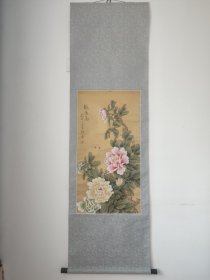 刘藝工笔牡丹(绢本)