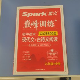 2023新版星火spark巅峰训练 九年级+中考现代文+古诗文阅读初中语文阅读训练古诗词练习全一册