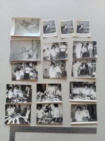 黑白老照片：80年代婚礼照片11张 + 5张生活照共16张合售（同一来源）