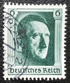 2-859#，德国1937年邮票，人物肖像。希48岁生日，1全信销（小型张内芯）