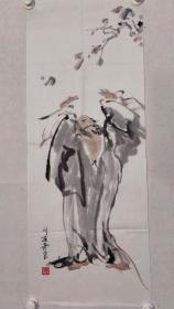 保真书画，蔡奇良人物画一幅，尺寸:96×37.5cm软片