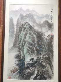 著名画家 李子安先生精品山水一幅 尺寸82x50厘米 保真！