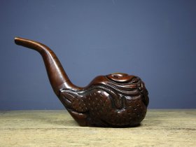 旧藏花梨木精工细作 烟斗 重量：680g