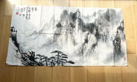 (已故）常州市名家 瞿丁子(瞿鼎滋）山水国画(88×45.5cm）1986年作！