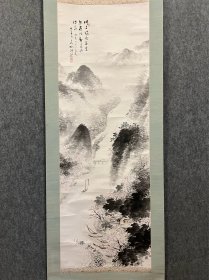 古筆山水图【小野寺梅丘】南画家。三重生。名澄夫，别号是先春居·爱梅。向青木梅岳、山本梅庄、西村五云学习绘画，能画花鸟山水图。战后，南画院同人。住在京都。昭和38年（1963）去世，享年74岁。，