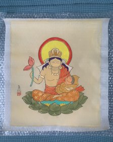 日本，佛画、绢画，描金，送子观音