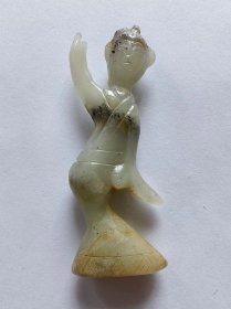 唐代和田玉舞人摆件，残。