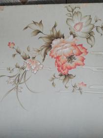 陆之甫 1986年设计画作 床单被单原稿(春光美)之一花月图案