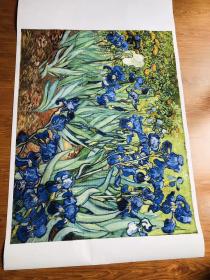 油画，文森特·梵高(荷 印象派) 鸢尾花，宣纸原色艺术微喷，尺寸：72.55X93.96厘米