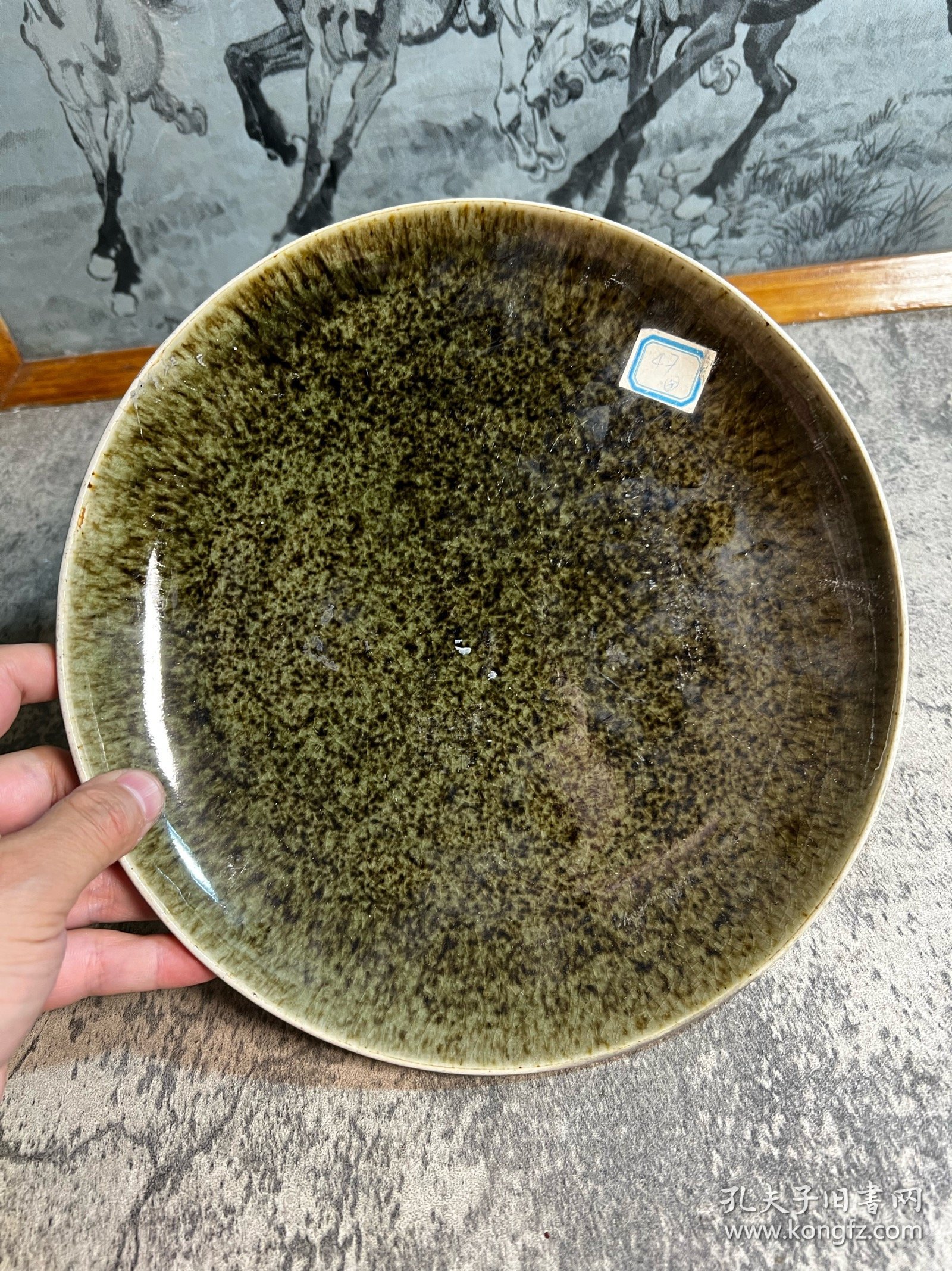 外国进口窑变釉碟子一块y