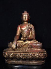 纯铜释迦牟尼佛像，宽23cm高30.5cm厚13cm，重约3公斤，