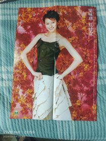 《当代歌坛》随刊赠送的4开双面海报：梁咏琪 红叶女、张柏芝 绝种好男人（详情请见图片和文字说明，折叠发货）