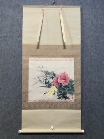 古筆花卉图，【井出岳水】（明治32年（1899年）-昭和57年（1982年）84岁）是大正时代到昭和时代的版画家