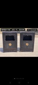 清代榆木书柜一对，结实牢，全品无修，尺寸如图，入手可用，不包邮！！