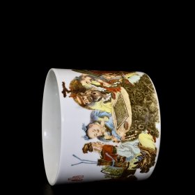 清乾隆珐琅彩八仙人物纹笔筒 18/22厘米