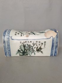 清代名家手绘青花瓷枕
