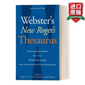 英文原版 Webster's New Roget's Thesaurus, Office Edition 韦氏新罗格同义词词典 英文版 进口英语原版书籍