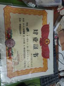 1962年山东省枣庄煤矿学校肆业证书