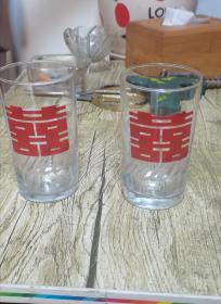 80年代茶具玻璃杯双喜牌