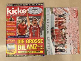 kicker德国原版踢球者2016/2017赛季德甲德国杯总结特刊，赠送球星日历海报一本，如图全新品相，德甲球迷必备收藏！