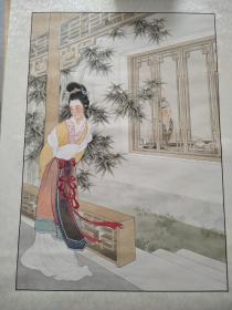 王叔晖仕女图 手绘工笔仕女画 西厢记听琴图( 所有绘画双十一 年度最低)