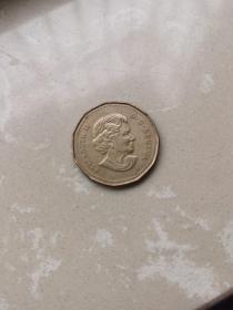 加拿大1元铜币，2004年白嘴潜鸭，伊丽莎白女王