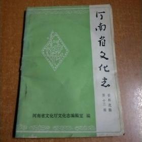 河南省文化志（第十三辑）