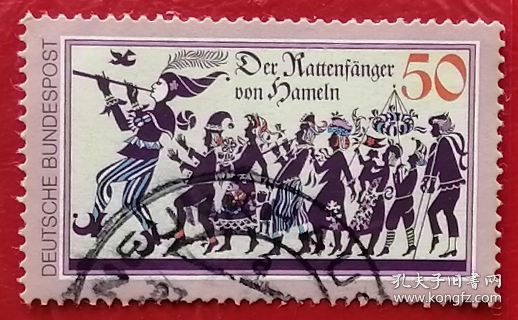 联邦德国邮票 西德 1978年 传奇故事 哈默伦恩捕鼠人 1全信销