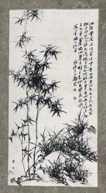 郑板桥竹刺绣织锦绣山水画布画