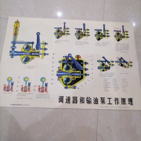 495型柴油机结构挂图之四 调速器和输油泵工作原理 00253