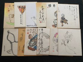 【Q0211】日本舶来 废弃手绘 色纸画 27幅