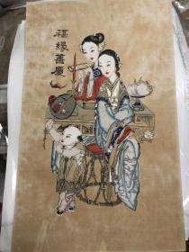 清代木版年画、天津杨柳青年画一幅。