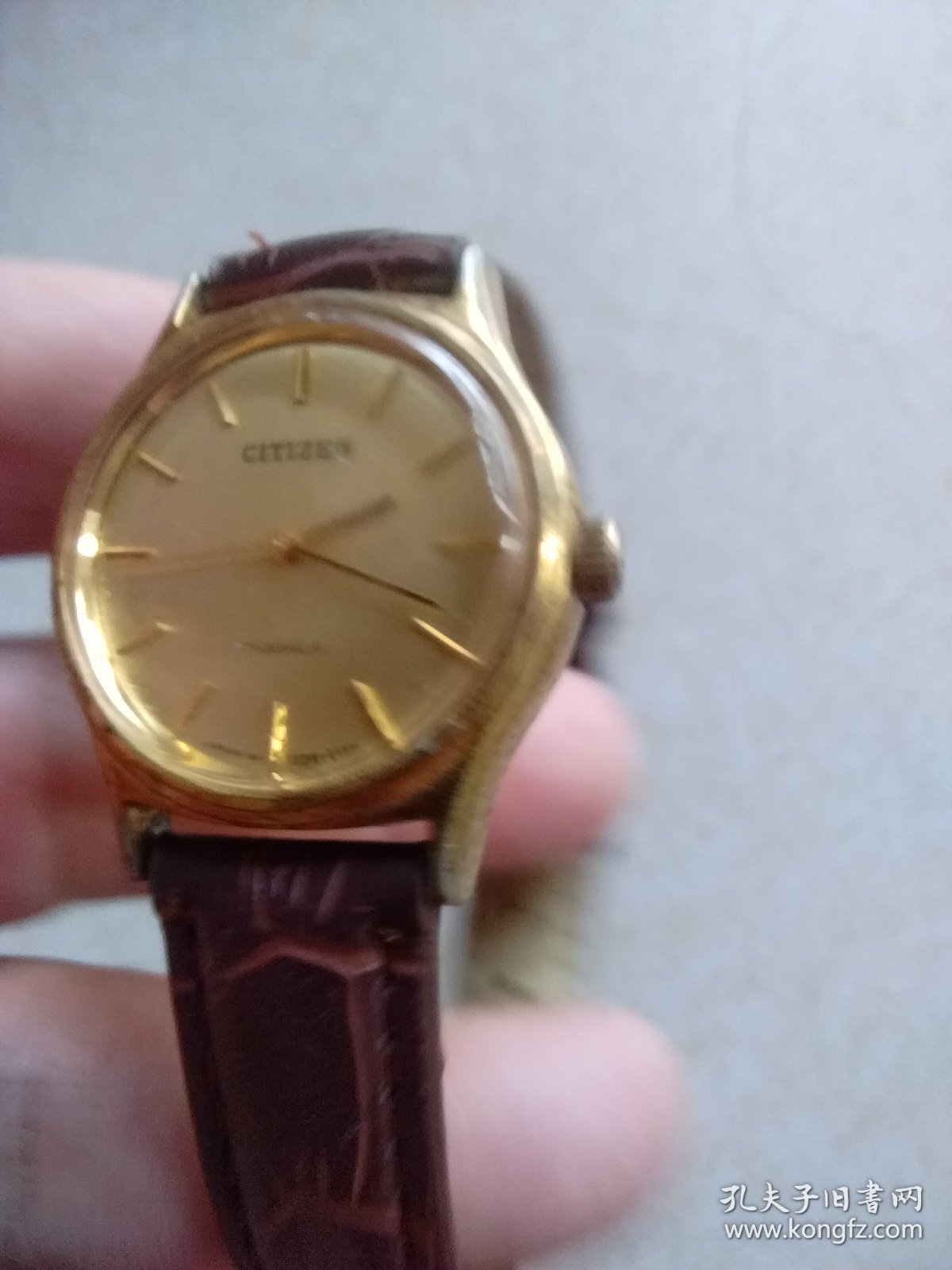 西铁城 镀金机械表 上弦 正常工作。