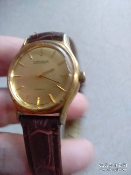 西铁城 镀金机械表 上弦 正常工作。