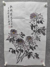 著名画家 中国农民书画研究会理事 刘文兴 精品花鸟一副 保真出售。