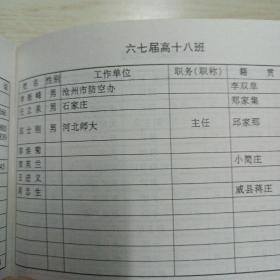 河北省清河中学校友录（1949-1999）
