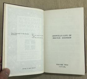 1931年，鲍斯威尔《约翰逊博士传》两册（全）豪华烫金布面精装本精装本，，James Boswell: The Life of Samuel Johnson