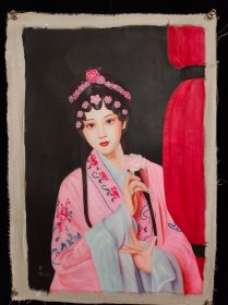 《尚谊美女》手绘布油画
尺寸：长102cm寛*73cm左右