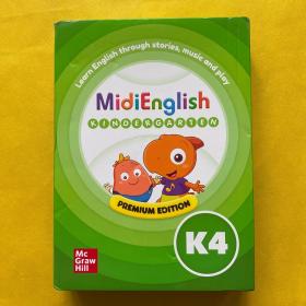 米迪幼儿英语教材 MidiEnglish kindergarten K4（全套10本书+10张海报+3组卡片）全新书