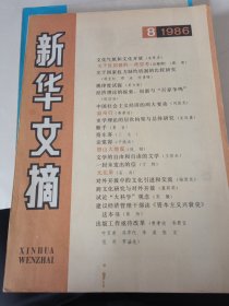 《新华文摘1986第8期》购买者请仔细阅读照片里拍摄的目录，有很多名家当年发表的文章，现在很难见到了。