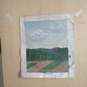 (包邮)西安美院展览下架《小山边》写生风景油画作品