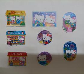 日本邮票2012年Hello Kitty凯蒂猫G60信销8全