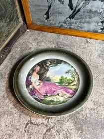 80年代左右，25厘米，西洋美女赏盘一块y