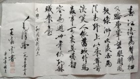 无锡九旬书法家王振富官毛笔书毛主席诗春江浩荡暂徘徊