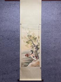 花鸟，纸本精品立轴，尺寸113×46厘米