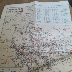 1987年，中国地图出版社，北京市郊区汽车路线图