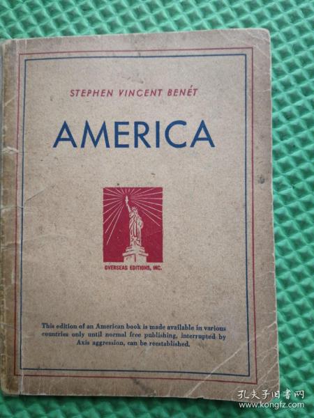 1944年原版外文书《AMERICA》（美国）封底页后补